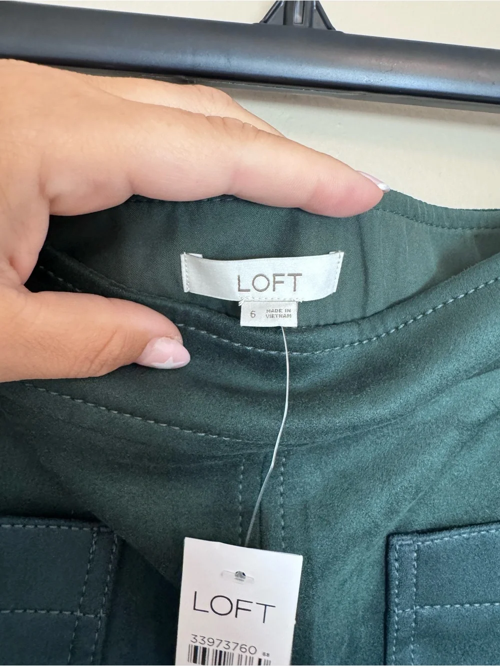 LOFT Faux Suede Pocket Shift Skirt